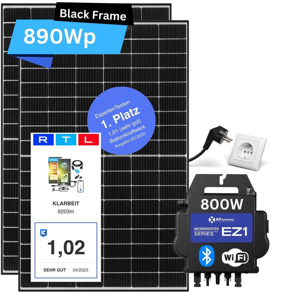 AP Systems Balkonkraftwerk 800 Watt - Basic (890Wh) Black Frame